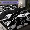 1PC Music, Guitar Theme Bedding Quilt Set Quilt Cover Pillowcase Home Decoration Birthday Gift (1 * Duvet Cover + 2 * Pillowcase, Without Core)