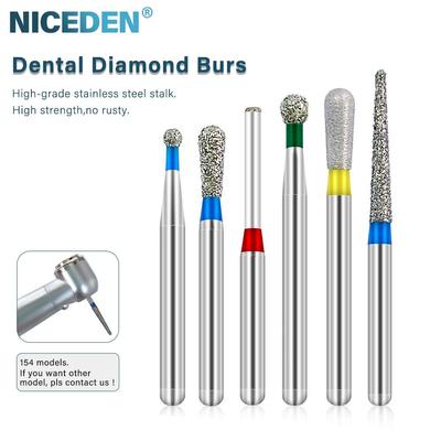 10 buc/cutie Freze dentare diamantate FG 1,6 mm pentru burghiu cu duritate mare pentru piesa de mână de mare viteză