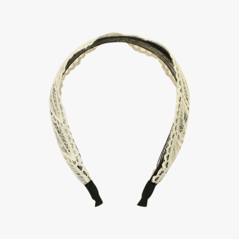 PINK PINEAPPLE MORI LEAF LACE HAIRBAND_IVORY