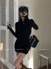 Pure Desire Spice Girl Semi-turtleneck Long-sleeved Dress Women's Autumn New Slim-fit Inner Temperament Sexy Hip-wrapped Short Dress