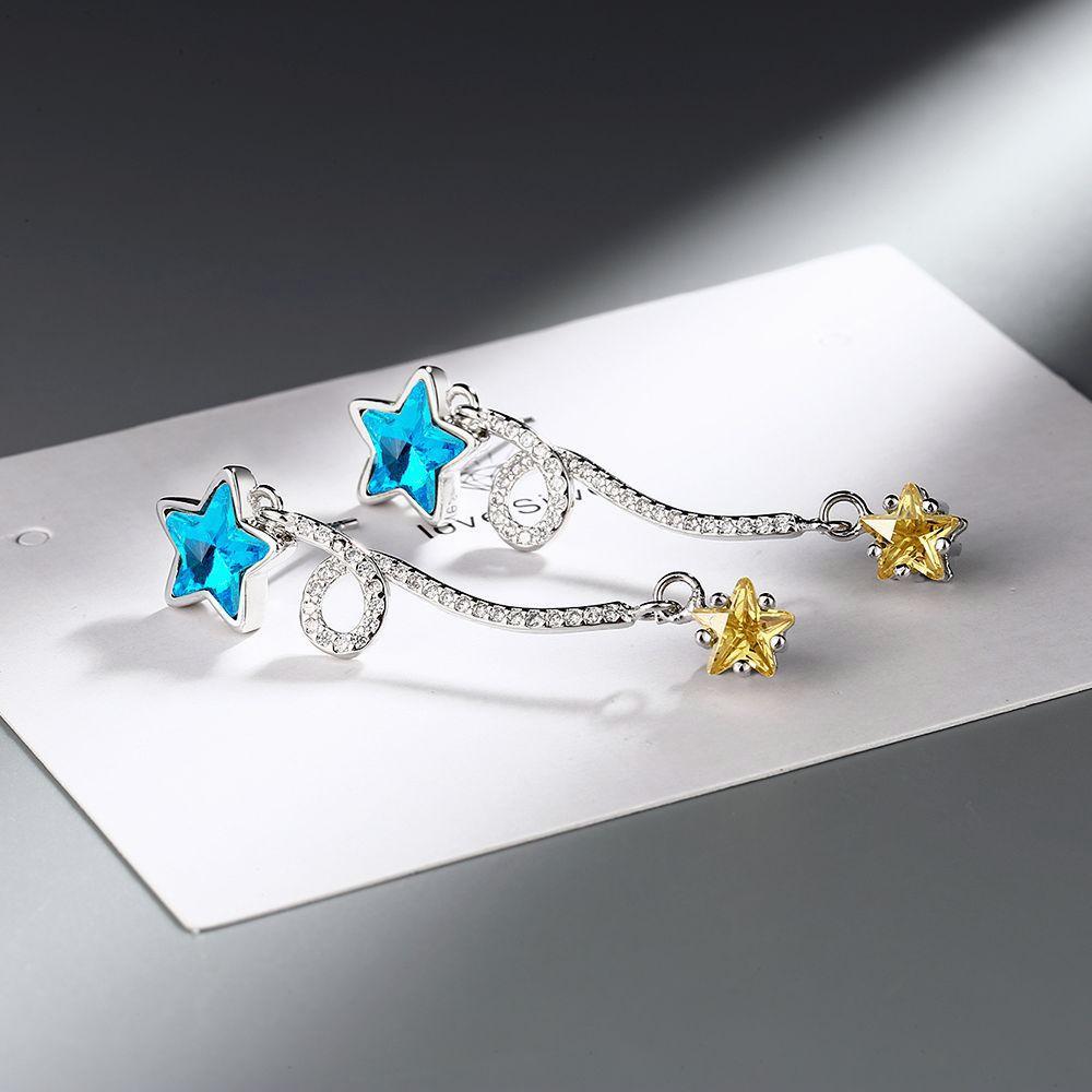 Meteor Earrings Sweet Long Five-pointed Star Zircon Mini Earrings
