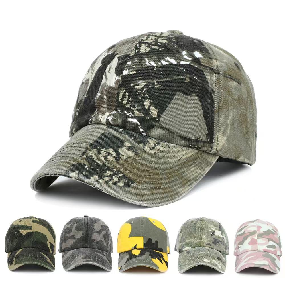New Unisex Hiking Camouflage Tactics Baseball Cap Leaves Jungle Hat Unstructured Cotton 6 Panel Baseball Cap