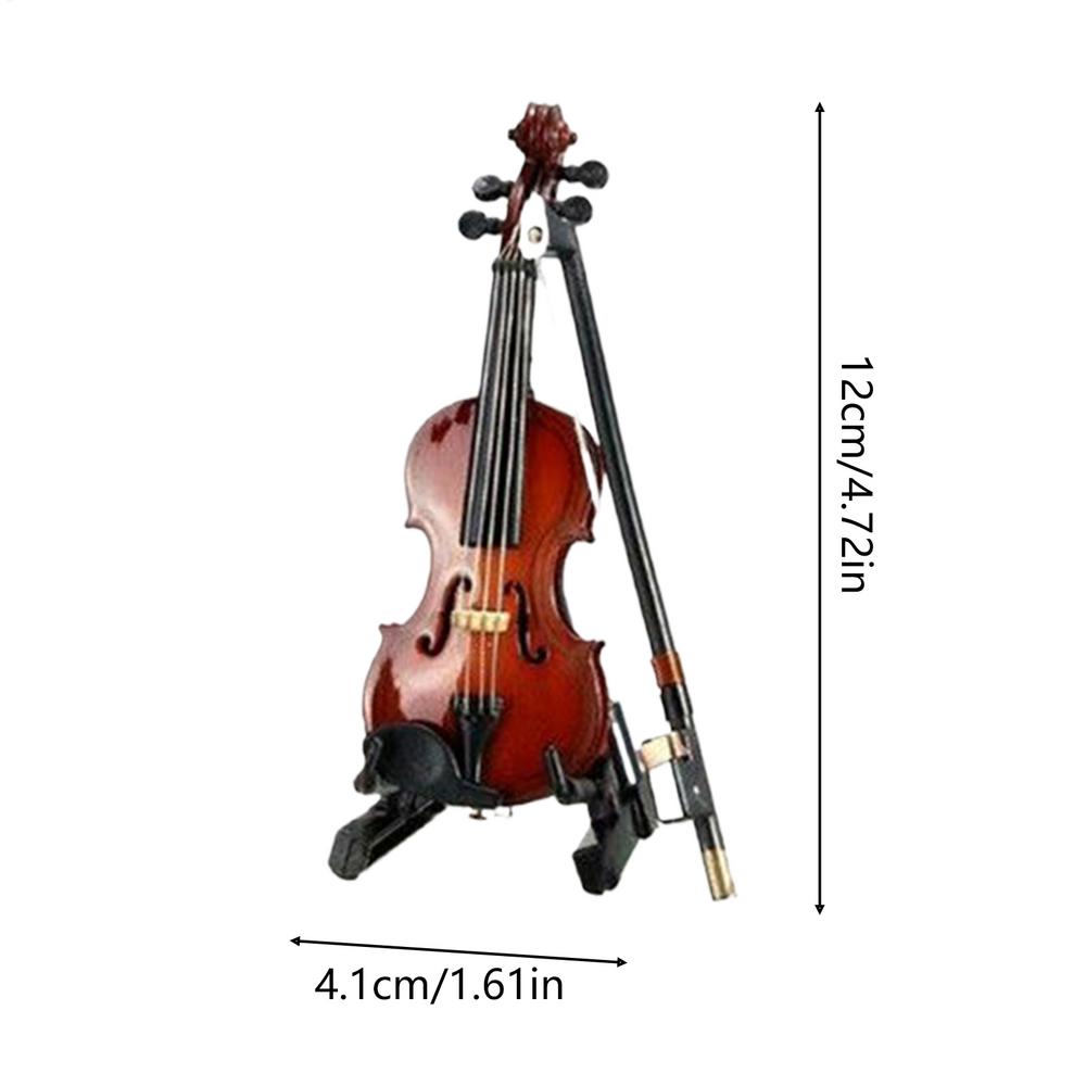 

Mini Violin with Sad Music 5 Inch Doll House Decoration Desktop Decor Instrument Model for Children Bedroom Bedside Bookcase коричневый