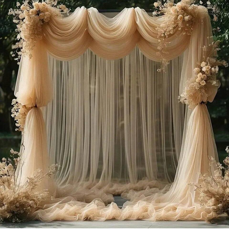 10/5/3/2/1M Wedding Tulle Backdrop Curtains,Sheer Backdrop Curtains,Birthday Party Baby Shower,Photography Backdrop Decoration