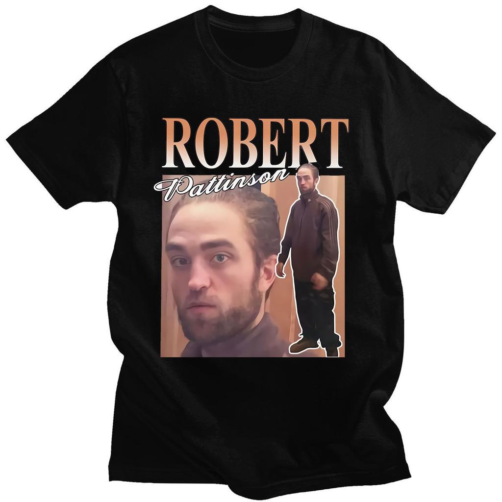 Robert Pattinson 90s Vintage Unisex Zwart T-shirt Unisex T-shirt Oversized Grafische T-shirts 100% Katoen T-shirt Unisex Dames T-shirts Tops