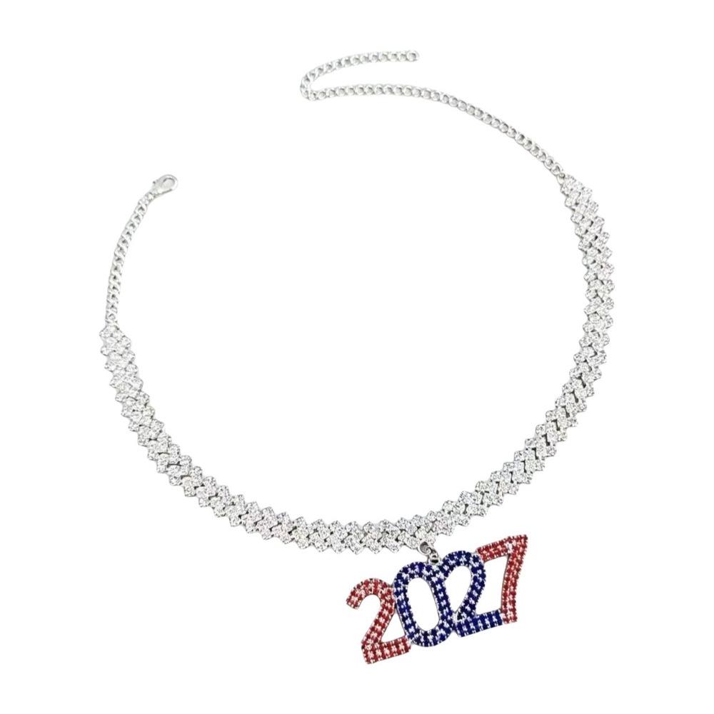 Exaggerated 2027 Number Pendant Necklace Aesthetic 2027 New Year Jewelry New Year's Eve Gift