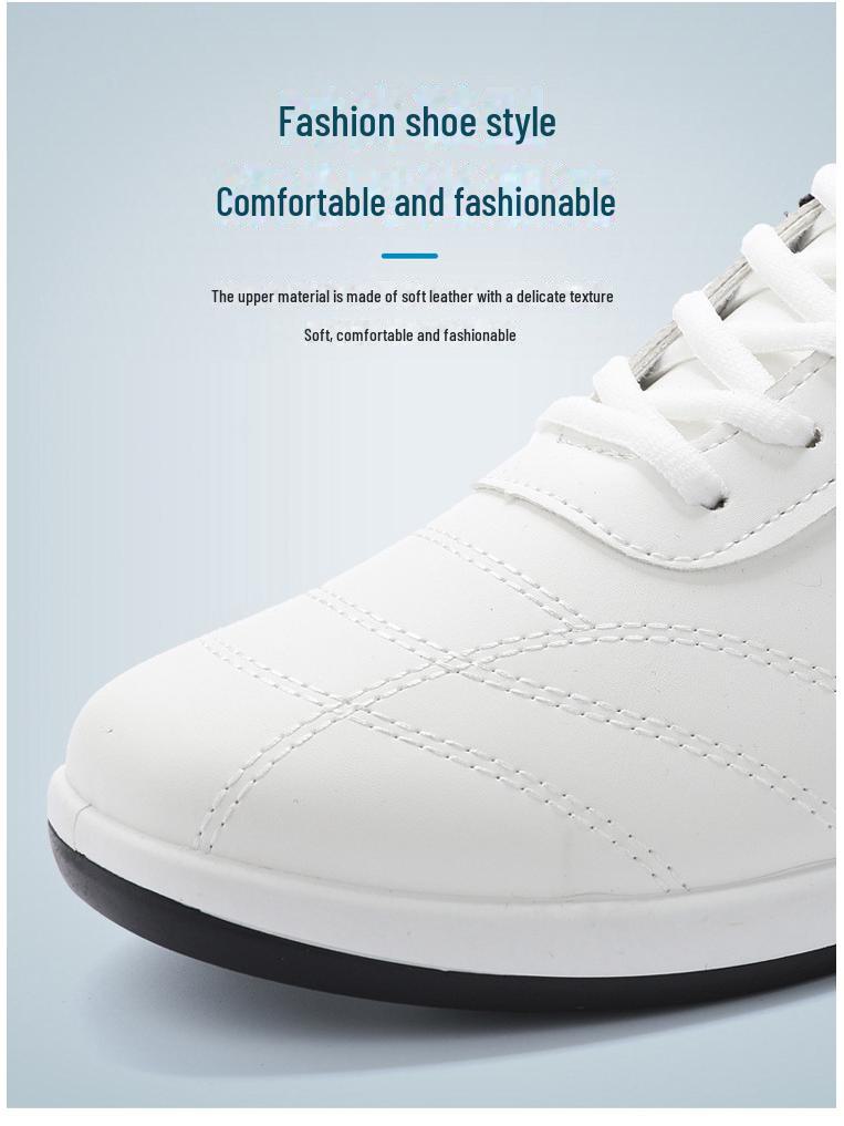 2024 Spring Men's Korean Style Lightweight Leather Casual Running Shoes - Wear-resistant, Low-top Design
