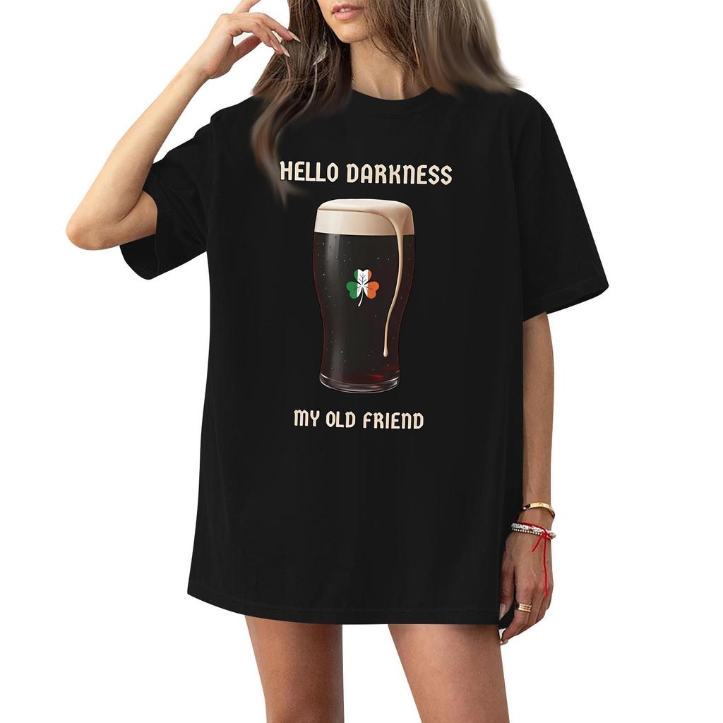 Women's Casual Fashion Round Neck St. Patrick Print Short Sleeve T-Shirt Top