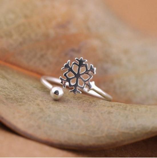 925 Sterling Silver Plated Lotus Open Ring: Handmade, Simple Floral Design for Women