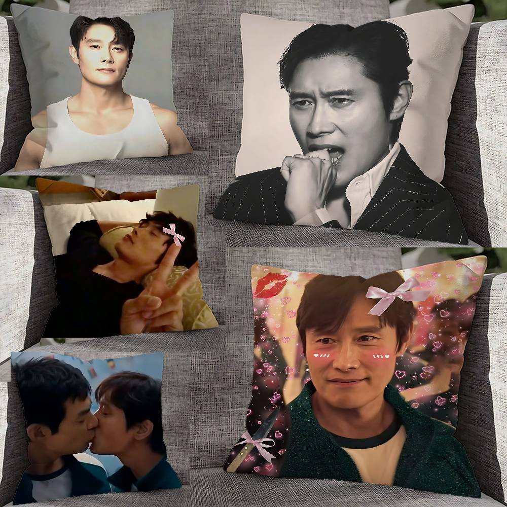 Lee B-Byung H-Hun Pillow Case For Sofa Decor Home Car Office Living Room Printing Cushion Cover Decorations and Protector