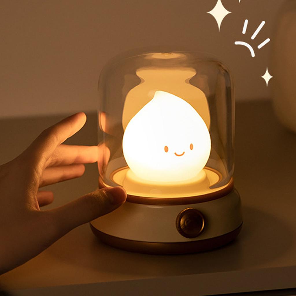 Kerosene Night Light 800mAh Cozy Light Bedside Table Light Cute Silicone Baby Night Lamp For Bedroom