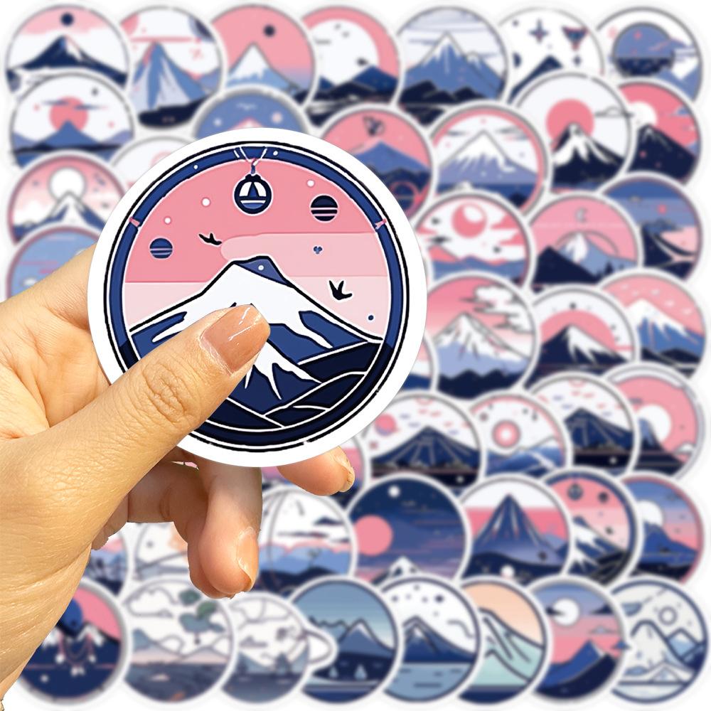 52 Cartoon Mountain Planet Pictures Graffiti Stickers Personalized Decorative Guitar Notebook Suitcase DIY Waterproof