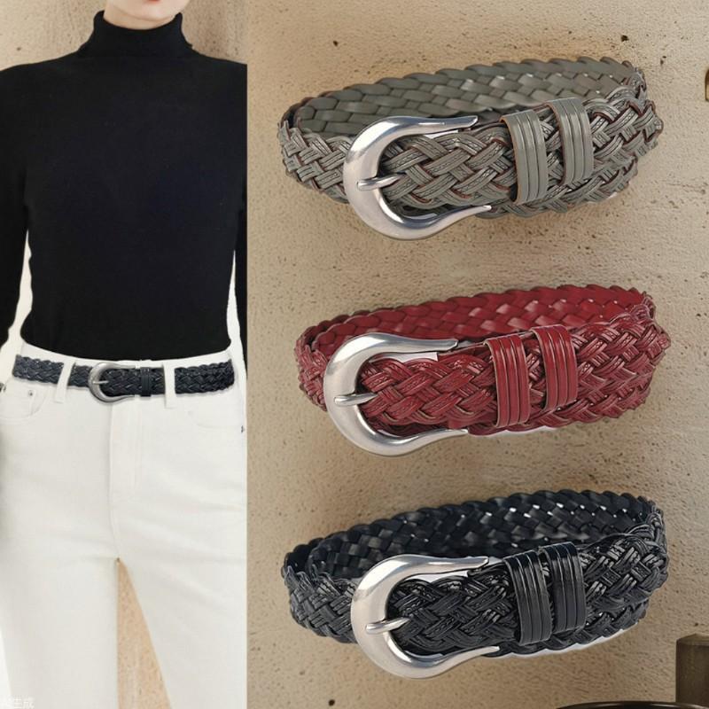 Non-hole Braided Retro Versatile Fashion Women's Belt with Casual Pants Jeans Women's Belt