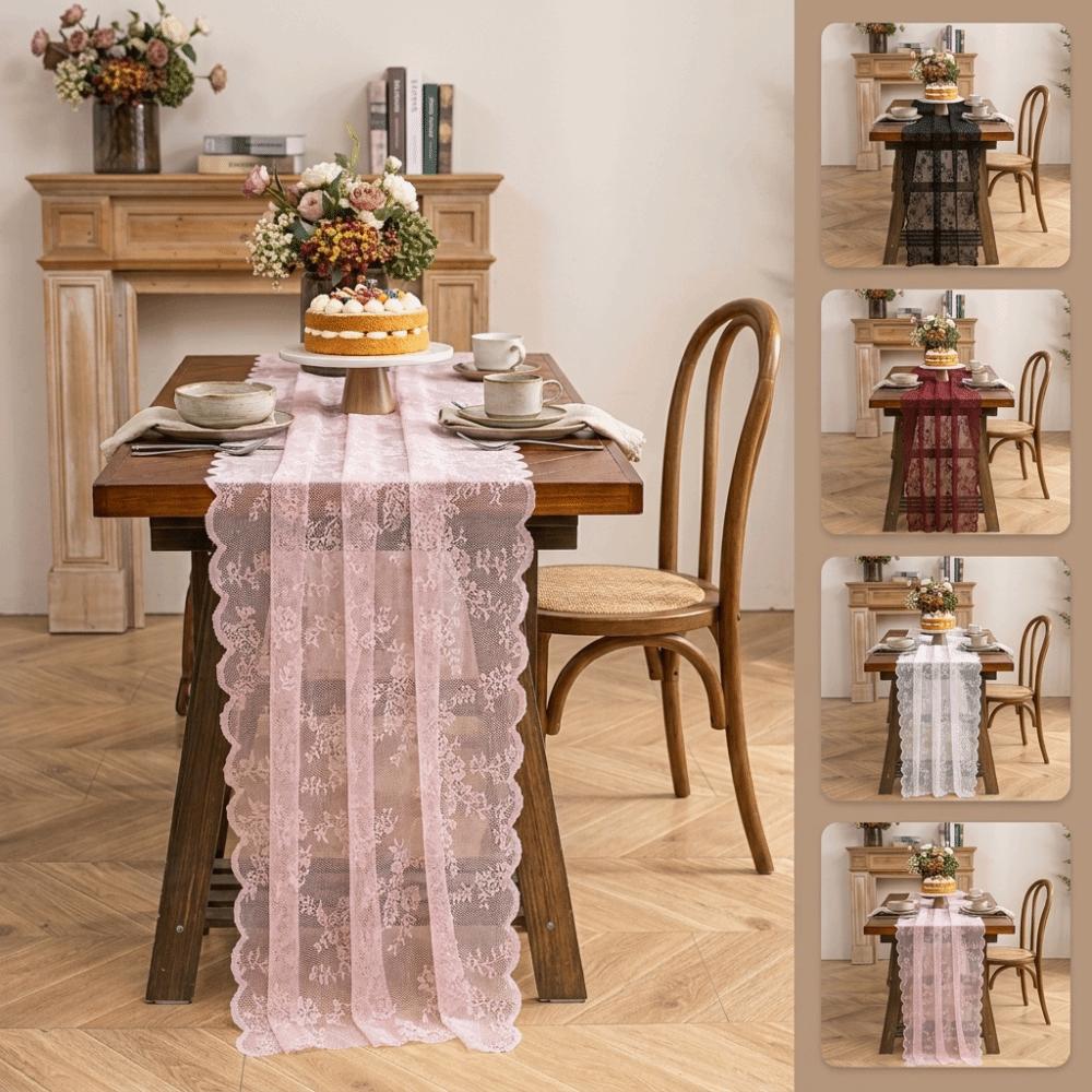 Boho Lace Table Runner Lace Fabric Wedding Table Decor Durable Table Cover  Coffee Table Tv Stand