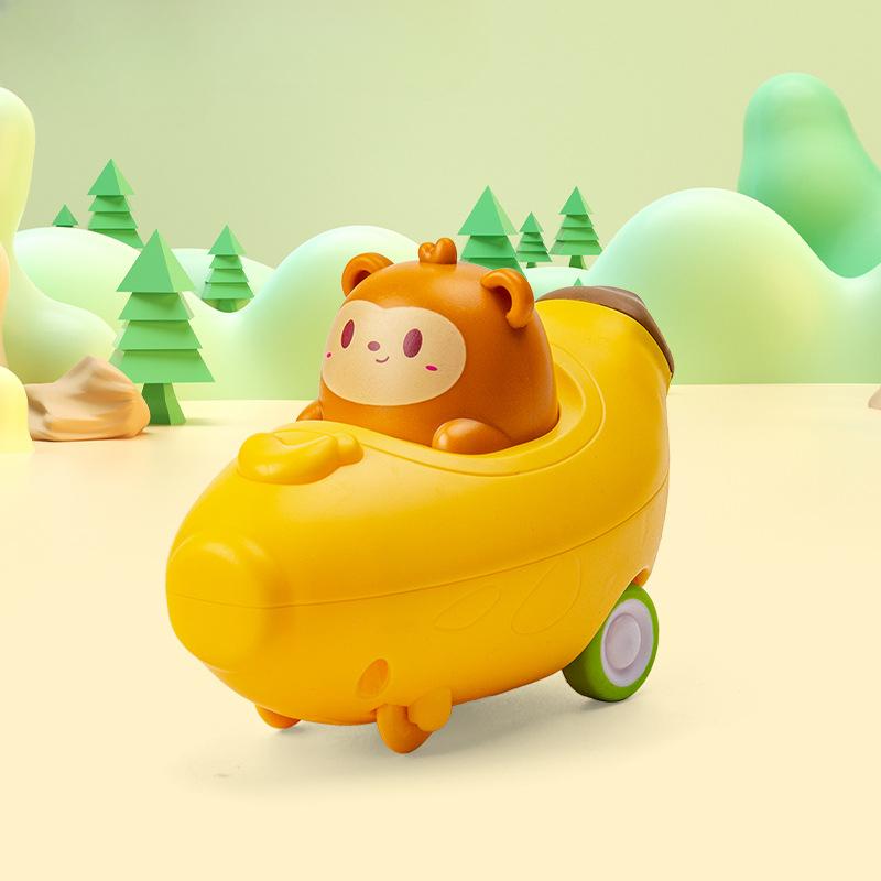 Baby Animal Car Toys Toddler Press and Go Toy Cars Wind-up Cars Bunny Rabbit Airplane Vehicles for Easter for Toddler Kids