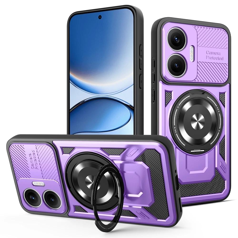 

For POCO F7 5G Case Car Magnetic Ring Holder Armor Shockproof Coque For Xiaomi Mi Poco F7 PocoF7 Lens Protect Cover Poco F7