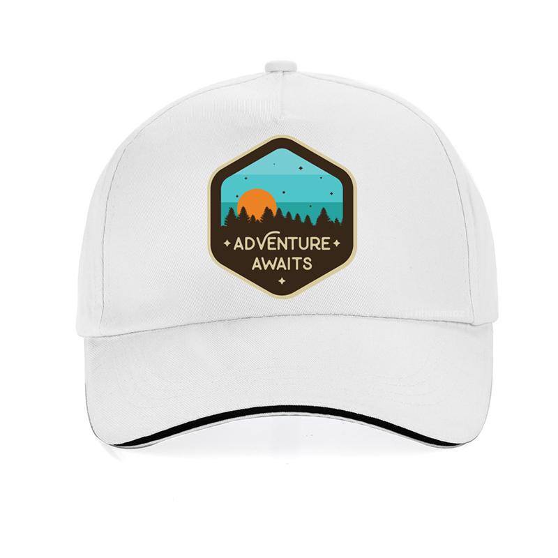 Outdoor Adventure Awaits Sunset Camping Trip Logo Baseball Cap Dad Caps Unisex Adjustable Snapback Hat Bone