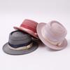 New Adjustable Flat Top Straw Hat French Straw Top Hat Summer Narrow Brim Sun Hat Seaside Vacation Sun Hat