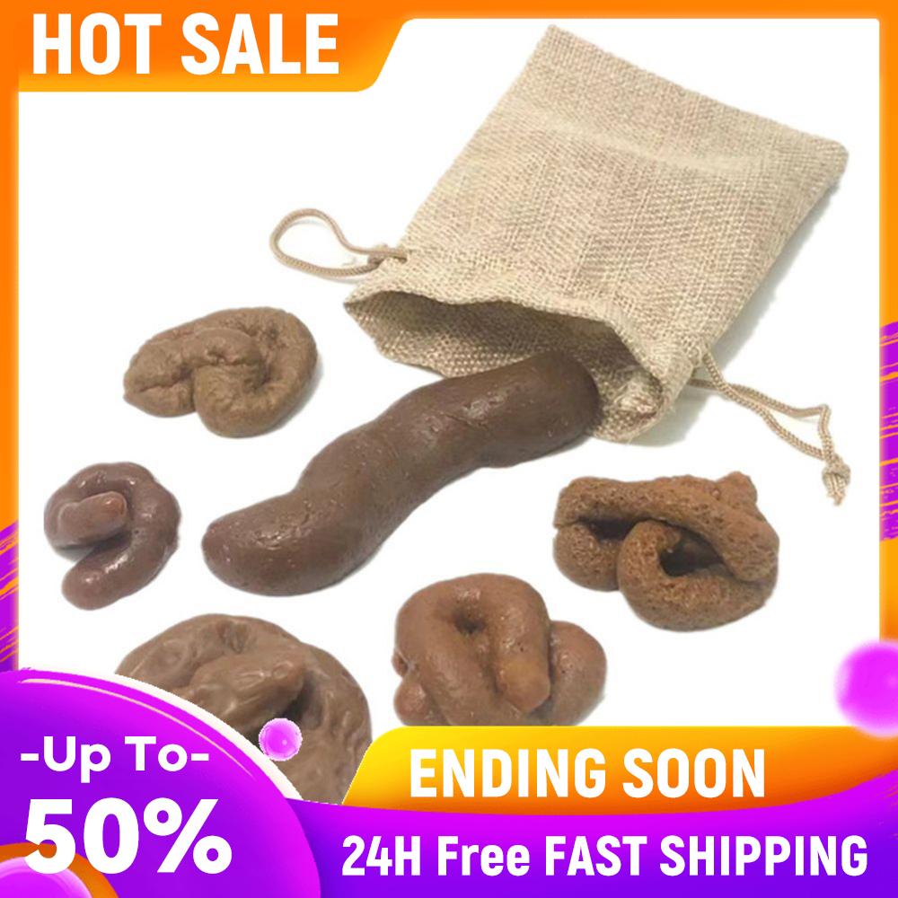 

6Pcs/Set Plastic Fake Dog Poo Prank Props Different Shapes Simulation Poop Poop Toys Novelty Fake Poo Toys for April Fools Day China Mainland