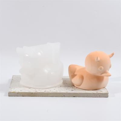 3D Kuhhorn Ente Silikon Kerzenform Gipsherstellung Tierharzform Backzubehör DIY Aromatherapie Seife Kerzenformen