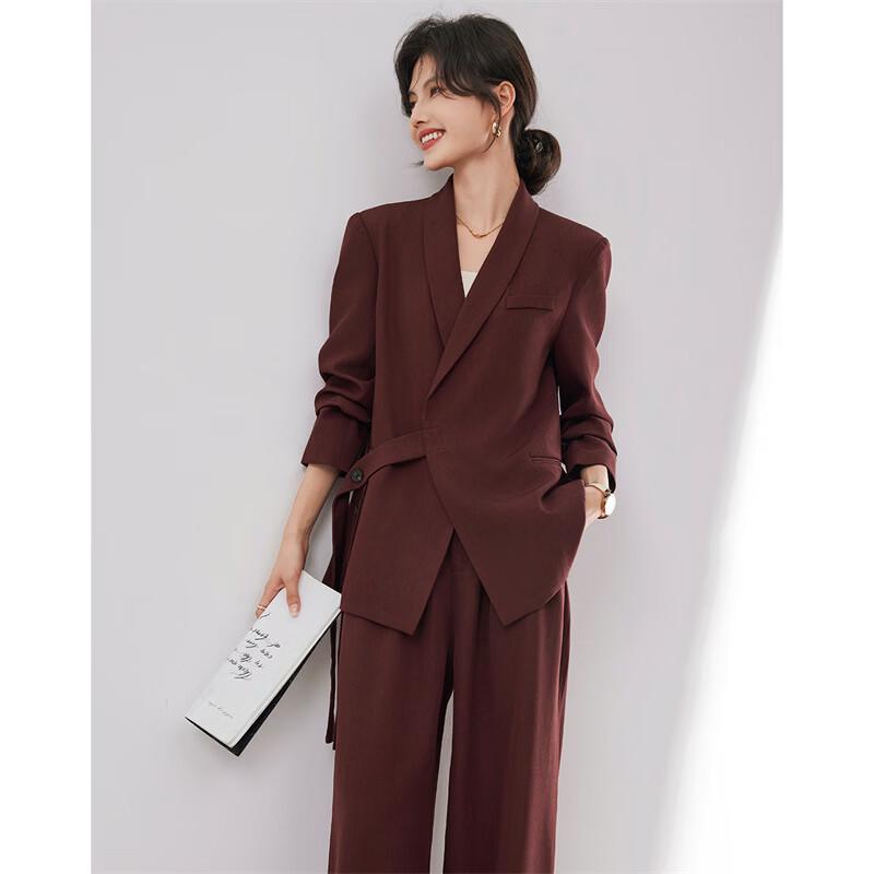 Xinfeiyu Women's Waist-Cinching Business Suit Set