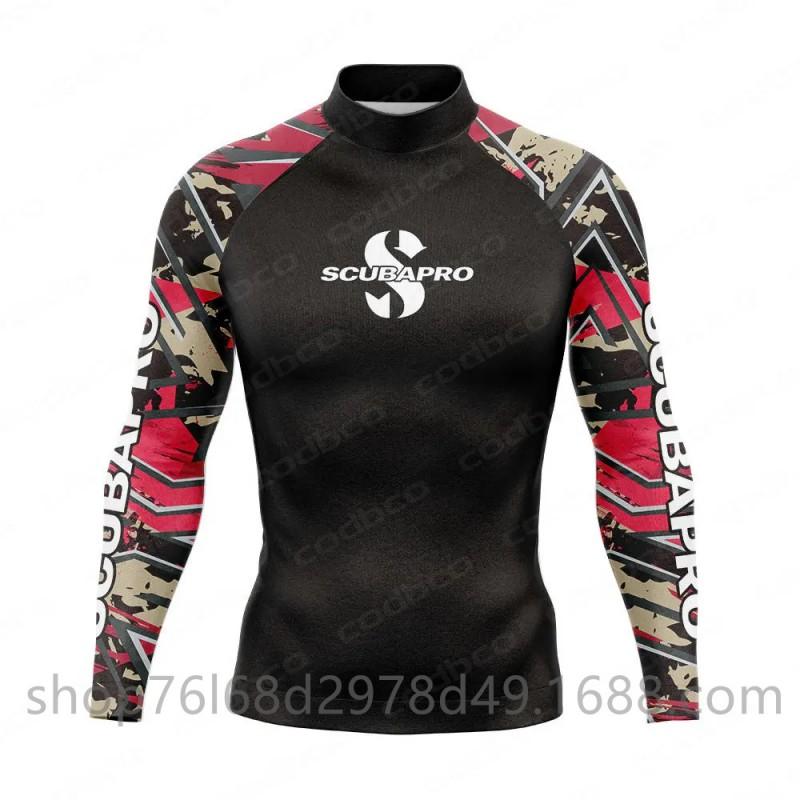 Mens UV Protection Rash Guard Long Sleeve Swim Shirt Snorkeling Diving Surfing Water Sports Quick Dry