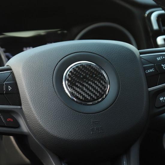 3pcs Car Steering Wheel Moulding Trim for Jeep Grand Cherokee 2014+ Carbon Fiber