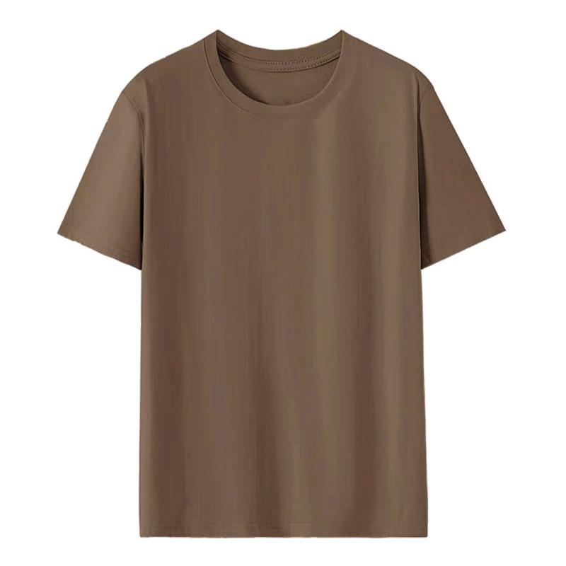 Pure cotton T-shirt women's round neck short-sleeved T-shirt logo advertising shirt group clothing trendy brand women's top solid color clothes