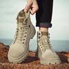 Fashion Outdoor High Top Leather Shoes For Men New In Size 45 Classic Original Man Casual Boots Cowhide Cheap Clearance Comfortable Pu