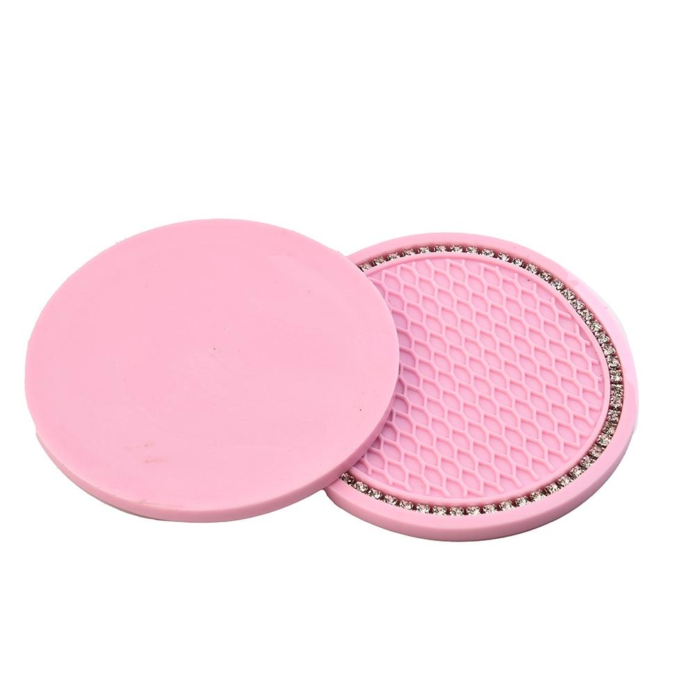 Pad Cup Holder Mat Rhinestones 2pcs Set Accessories
