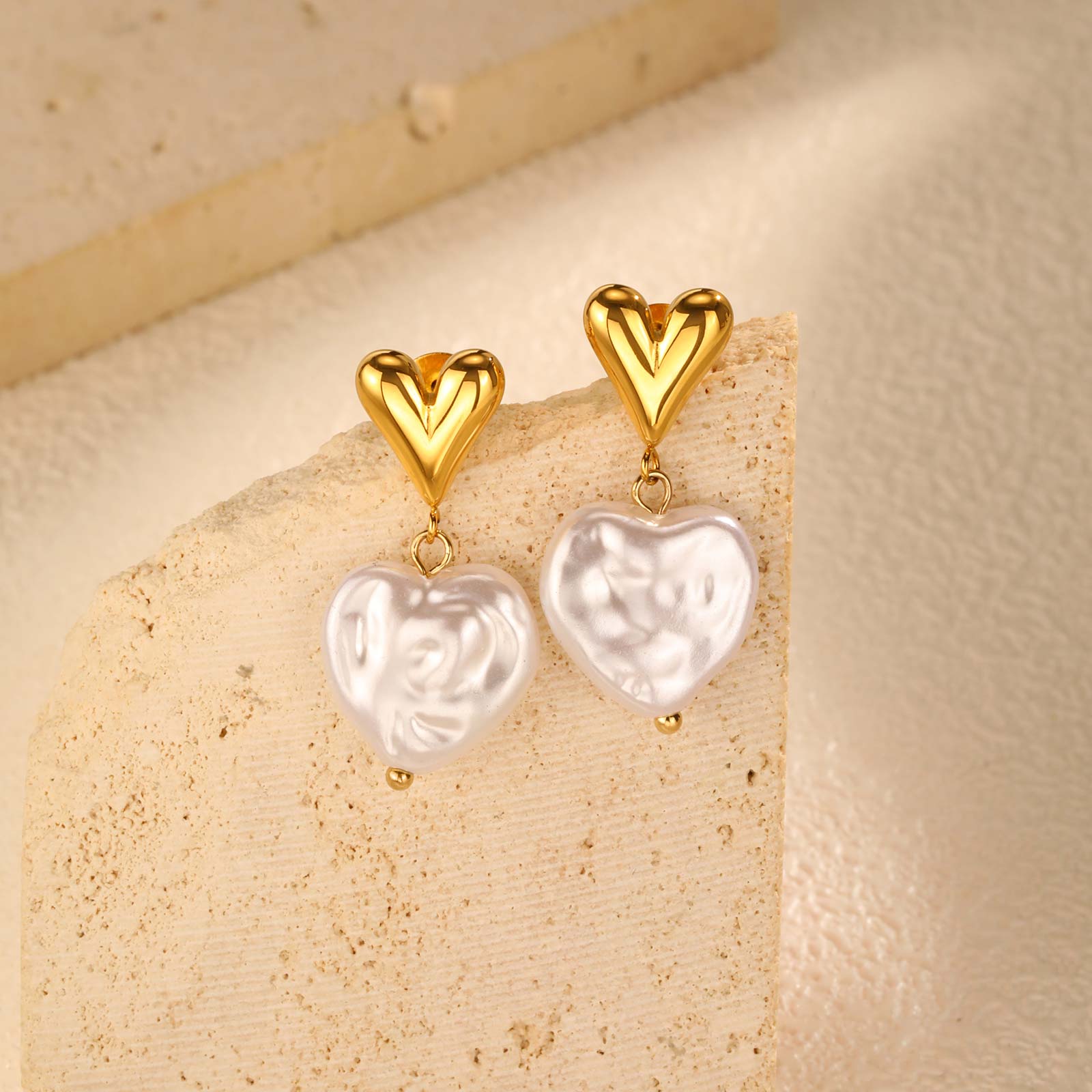 

European Retro Irregular Baroque Imitation Pearl Earrings for Women, Stainless Steel Long Drop Earrings, Vintage Trendy Jewelry