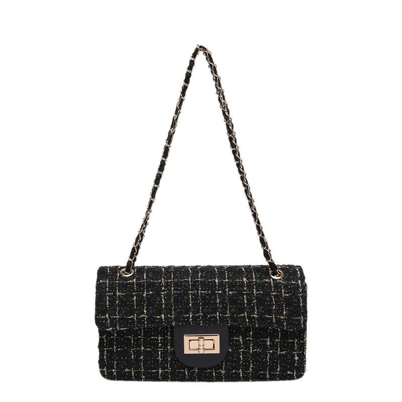 Fashionable Small Square Bag For Women Featuring Unique Patterns And Chic Design Gold Black