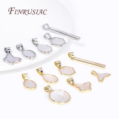 Multi Types DIY Jewelry Making Pendants 18K Gold Plated Brass Inlaid Shell Charms For Necklace Jewelrlly Material