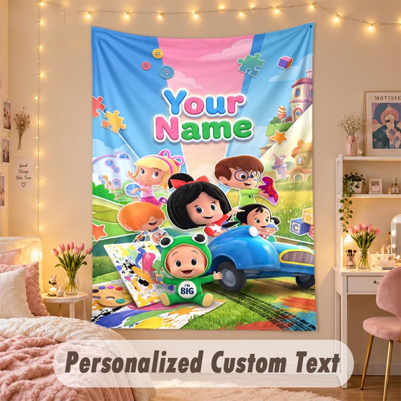 Custom Personalized Tapestry,Cleo & Cuquín Print Custom Name Text Wall Art Hanging for Bedroom