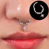 Fashion Crystal Stainless Steel Septum Hoop Clickers Nose Ring Women Tragus Cartilage Helix Piercing Hoop Earrings Jewelry