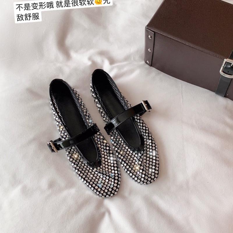 

! Shoes Rhinestone mesh flat Mary Jane single shoes women s ballet shoes dinner shoes summer 40
