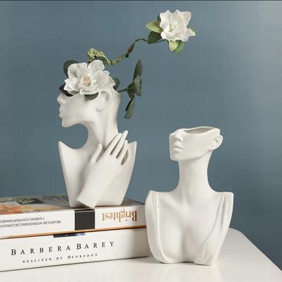 Ceramic Body Vase European Creative Ceramic Face Vase Modern Table Decorative Flower Vases Office Home Art Decoration