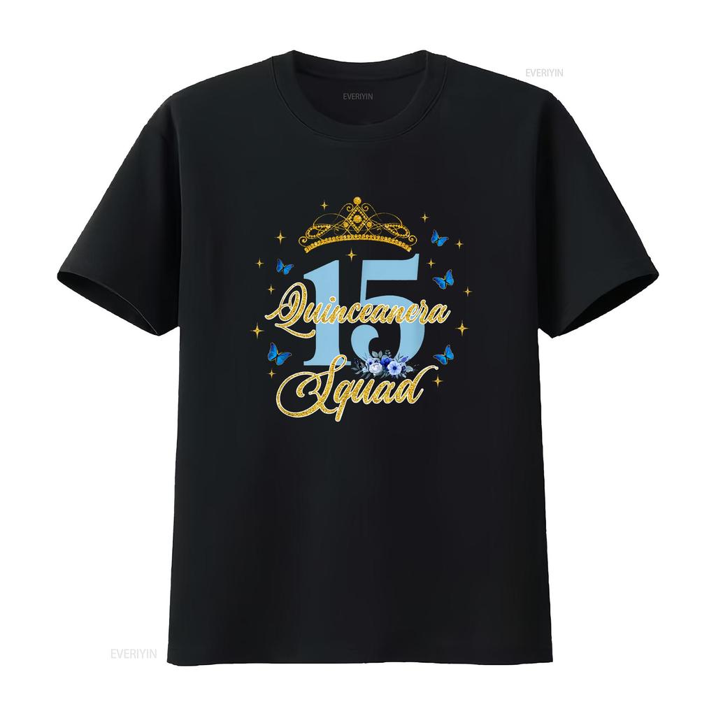 Quinceanera Squad T shirt Mis Quince Anos 15th Birthday Girl vintage Washed Stylish Slightly Soft fashion designer clothes