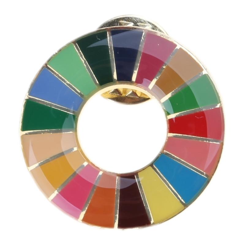 

Enamal 17 Colors Sustainable Development Goals Brooch United Nations SDGs Pin Badge Fashion Rainbow Pins 1