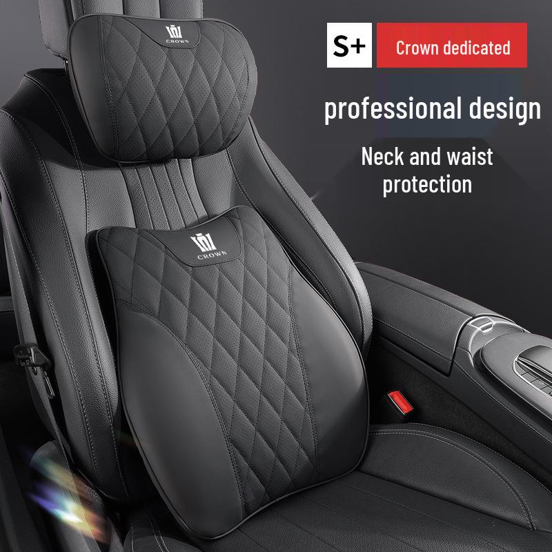 Crown Land Cruiser Headrest & Lumbar Support Cushions for 12th-14th Gen
