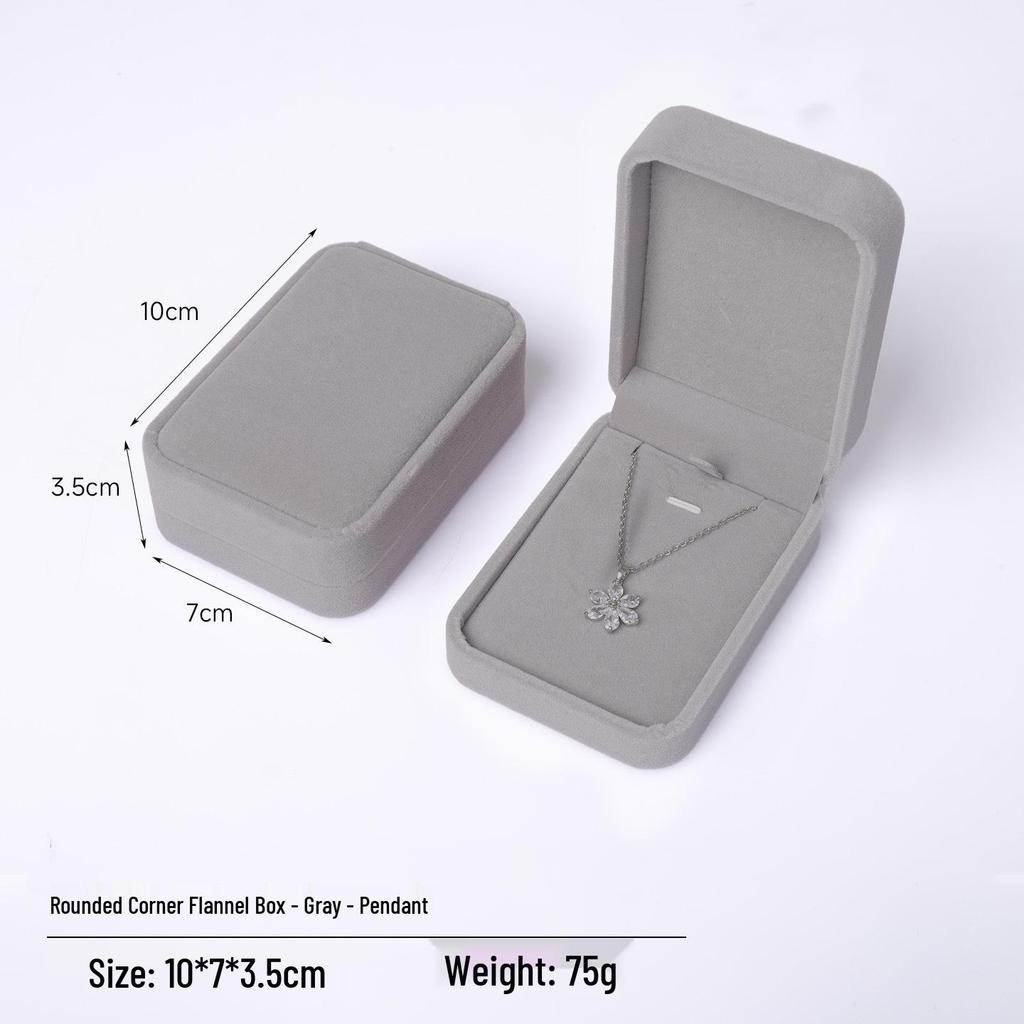 Rounded Corner Plush Jewelry Storage Box for Bracelets, Rings, and Necklaces