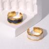 Europäischer & Amerikanischer Titanstahl Emaille Offener Ring - High-End, Nicht verblassender, Unregelmäßiger Designschmuck.
