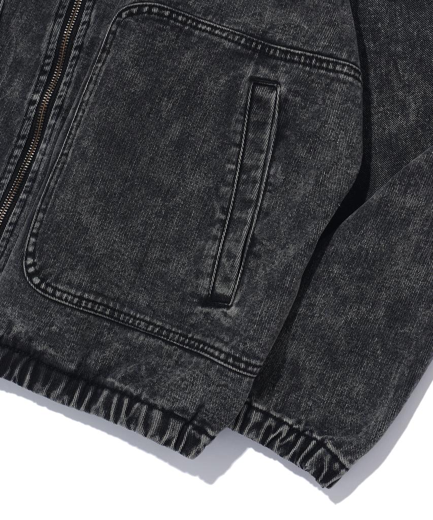 Annoyed Brushed Denim Zip-Up Hoodie Lq1Ju013_Grey