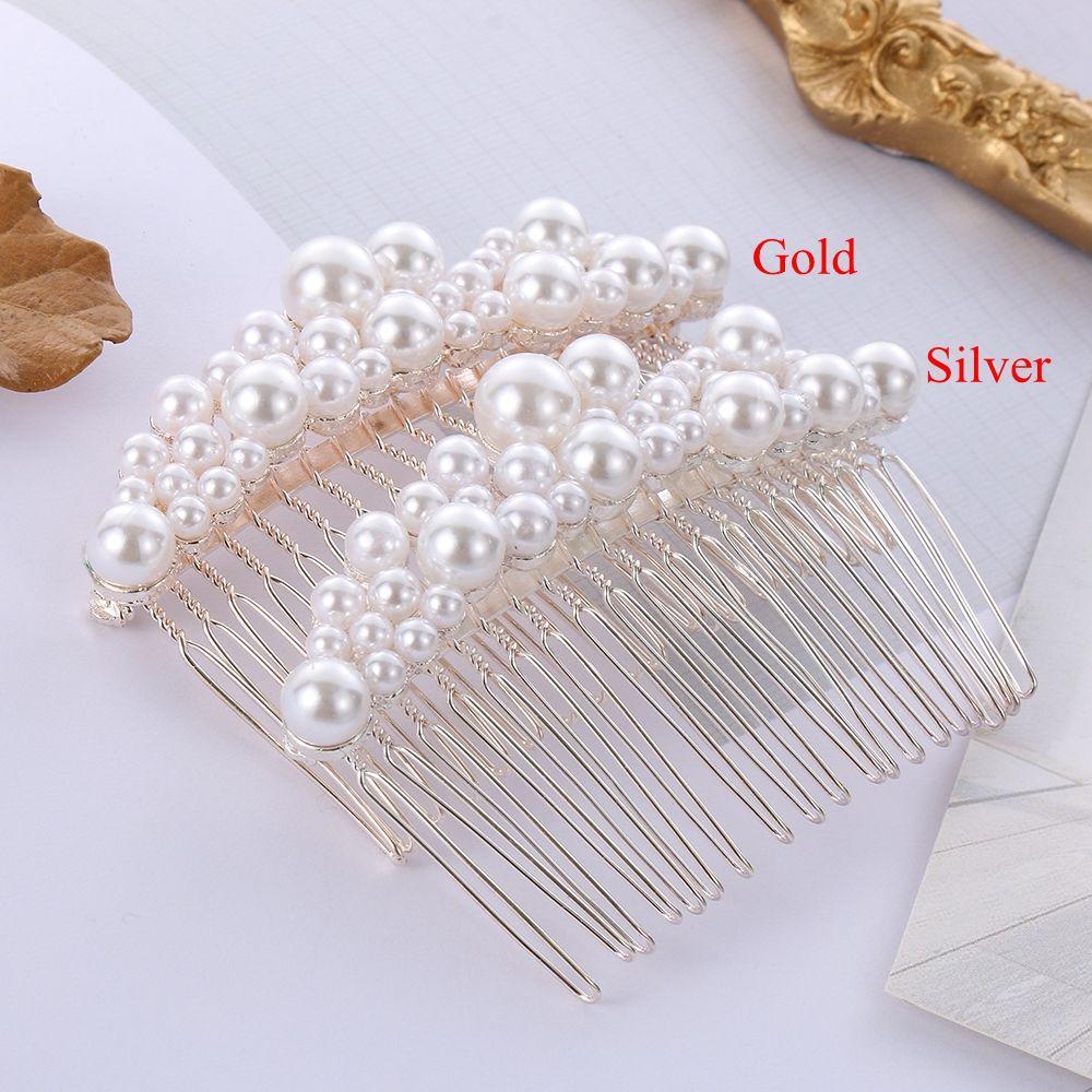 1 PC Women Jewelry Haircomb Handmade Hairwear Pearl Hairpin Bride Barrette Bridal Headpiece