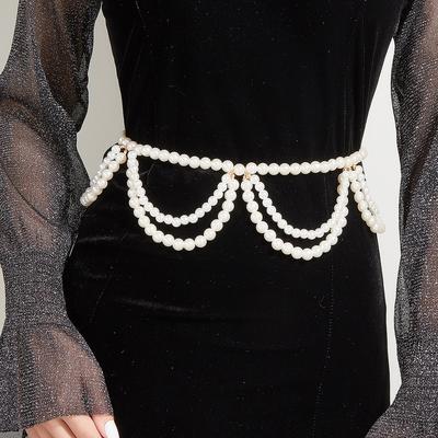 Wait Chain Simple Personality Multi-layer Wave Fringe Pendulum Chain Pearl Chain Waist Chain Waist Jewelry