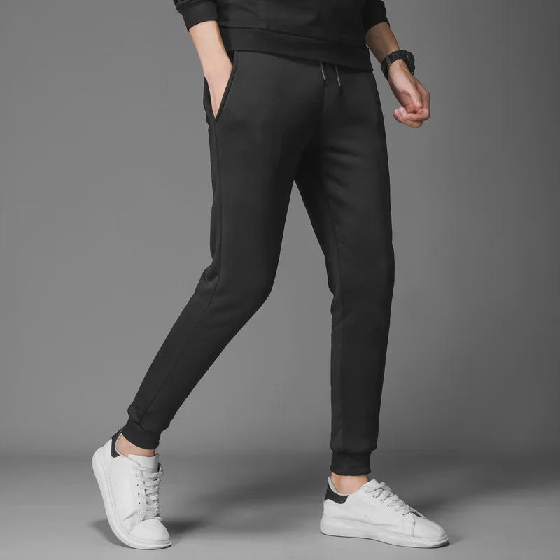 Men's Korean Style Lambskin Pants - Warm, Thick, Straight-Leg, Casual Sportswear for Autumn and Winter