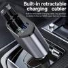 Car Charger USB Type C Adaptor 120W Fast Charge Retractable Charging Cable with Cords QC Adapter Car Charger For Iphone Android