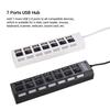 7 Ports USB Hub Splitter with On/Off Switches Long Cord for Laptop Desktop PC Computer Data Transfer