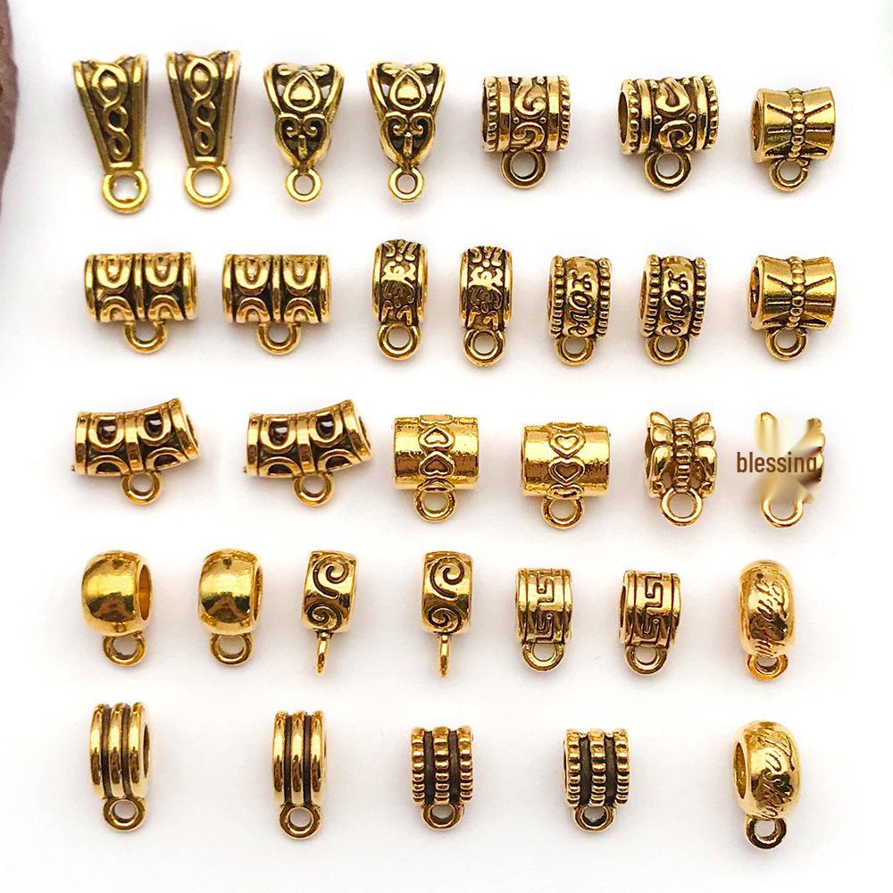 DIY Electroplated Jewelry Kit: Alloy Pendant Connector, Clasp, Jump Ring, Spacer Bead for Bracelets & Necklaces