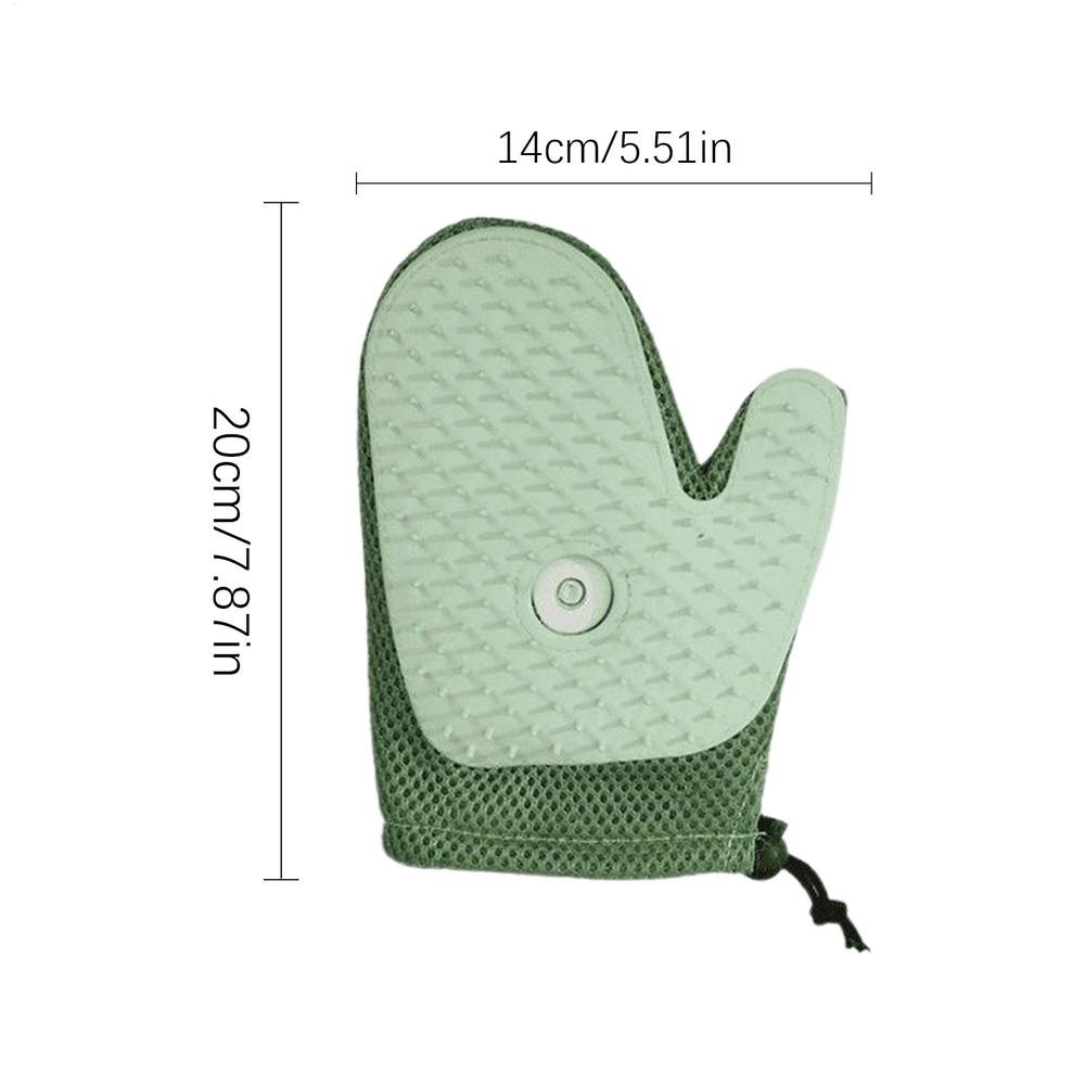 

Pet Hair Removal Glove Pet Hair Remover Electrostatic Gloves Reusable Cat Dog Tool For Shedding Cleaning Bath Hose Clothing светло-зеленый